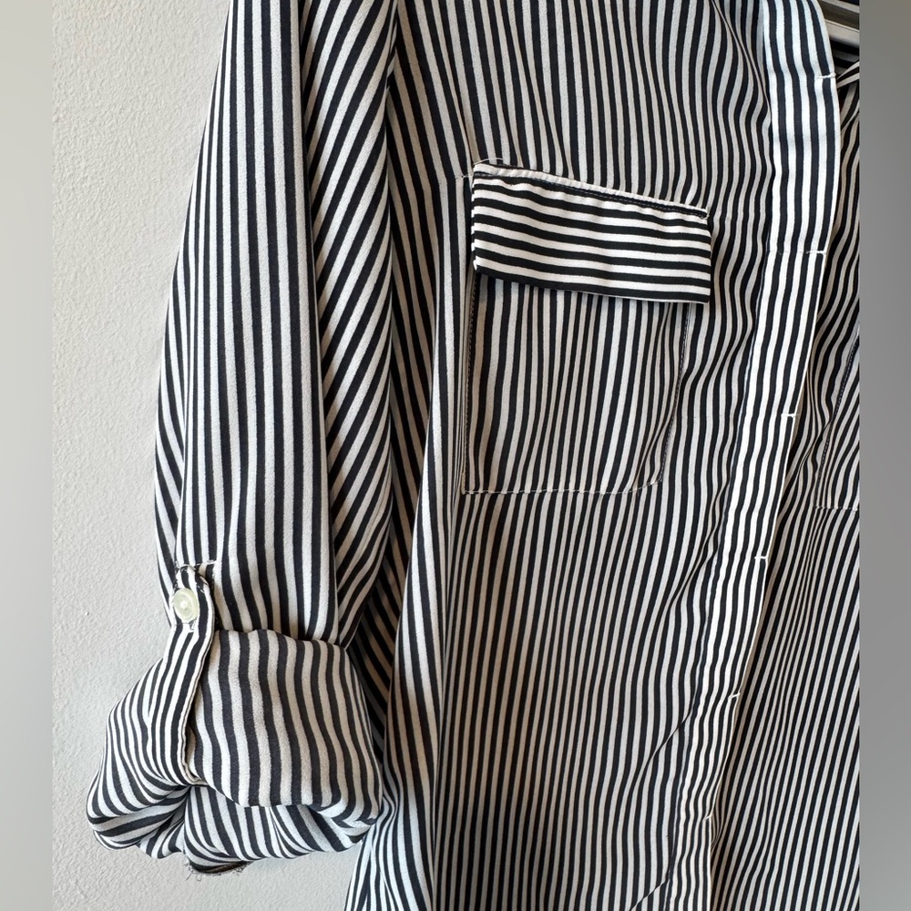 Loft Classic Striped Button Down Blouse - image 6